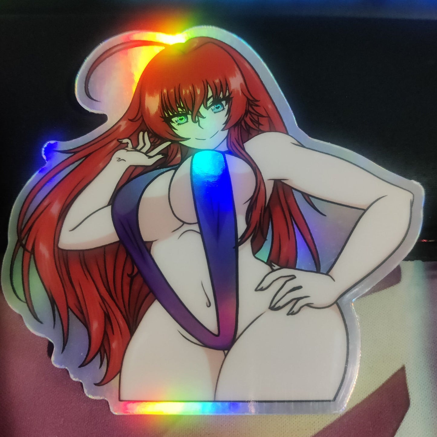 Highschool DxD Rias Gremory School Uniform and Swimsuit Holographic Waterproof Sticker