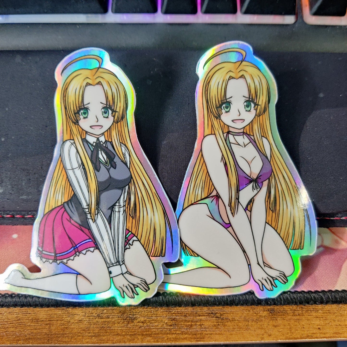 Highschool DxD Asia Argento School Uniform and Swimsuit Holographic Waterproof Sticker