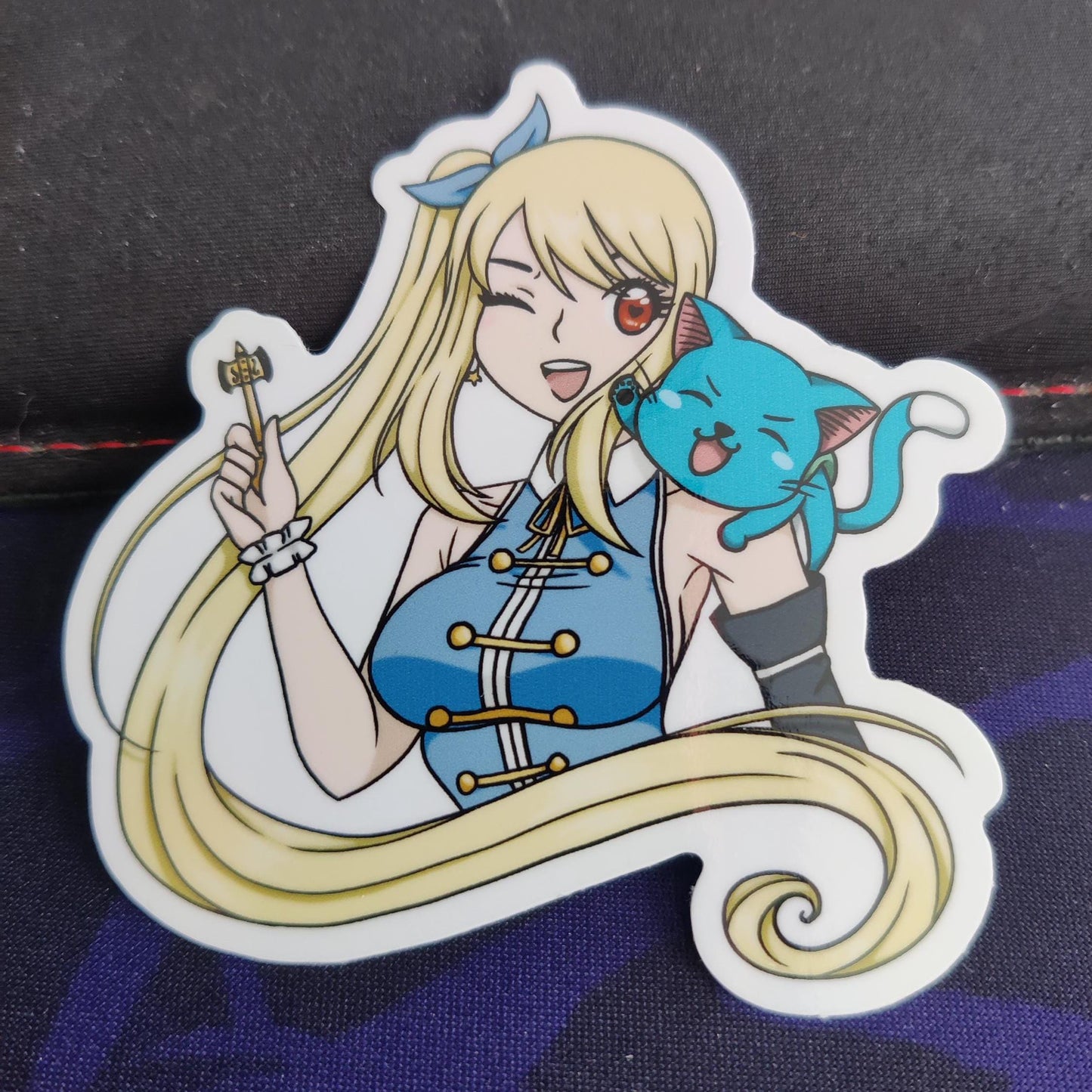 Lucy Heartfilia Happy Fairy Tail Waterproof Sticker