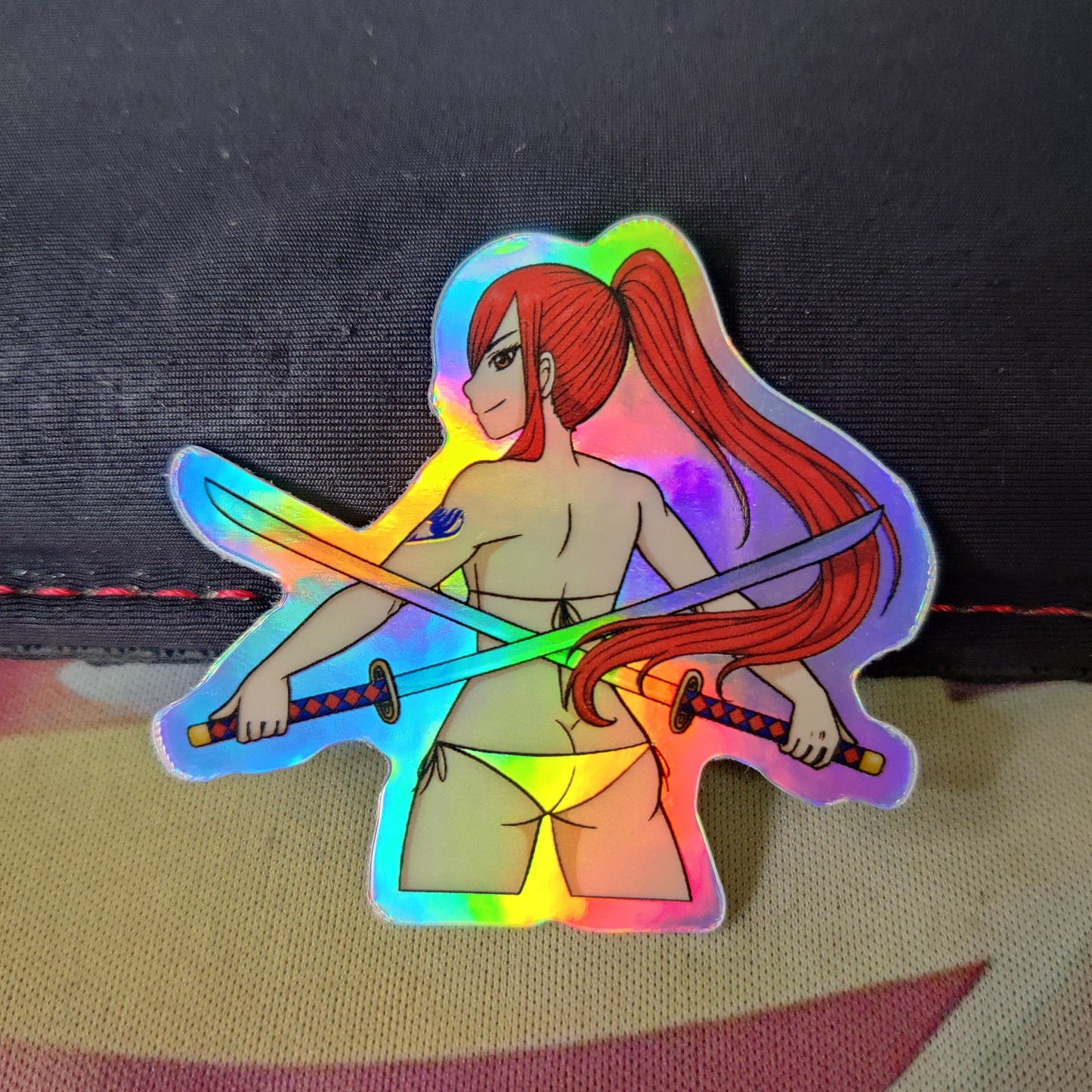Erza Scarlet Holographic Waterproof Sticker