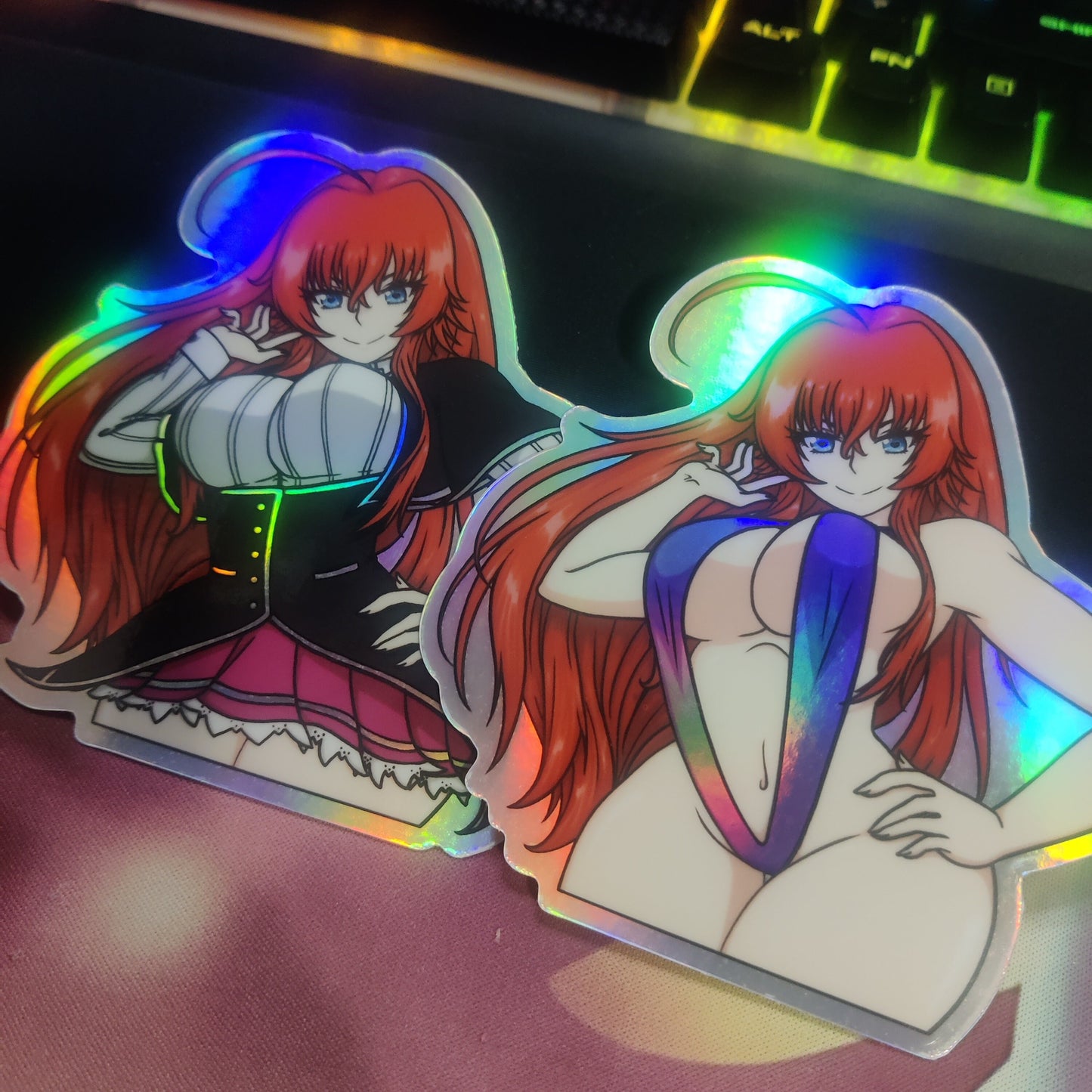 Highschool DxD Rias Gremory School Uniform and Swimsuit Holographic Waterproof Sticker