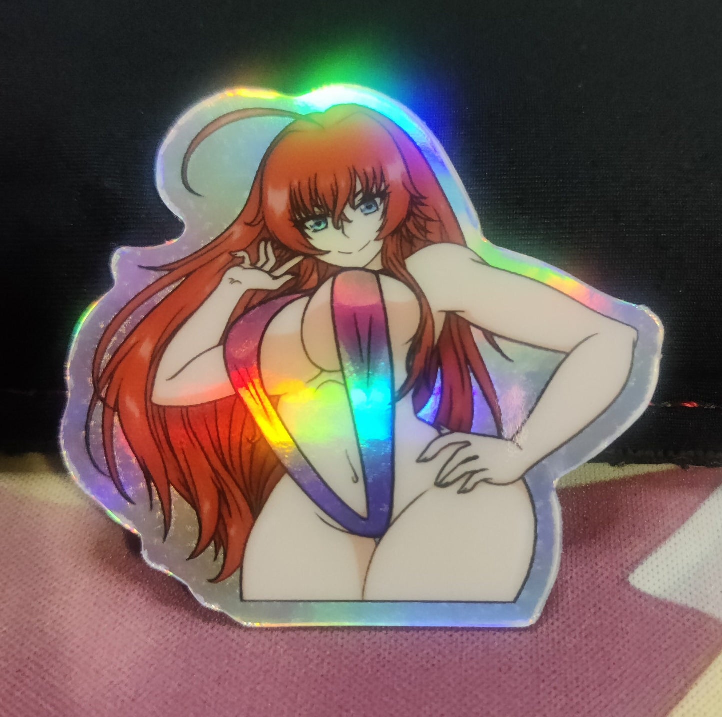 Highschool DxD Rias Gremory School Uniform and Swimsuit Holographic Waterproof Sticker
