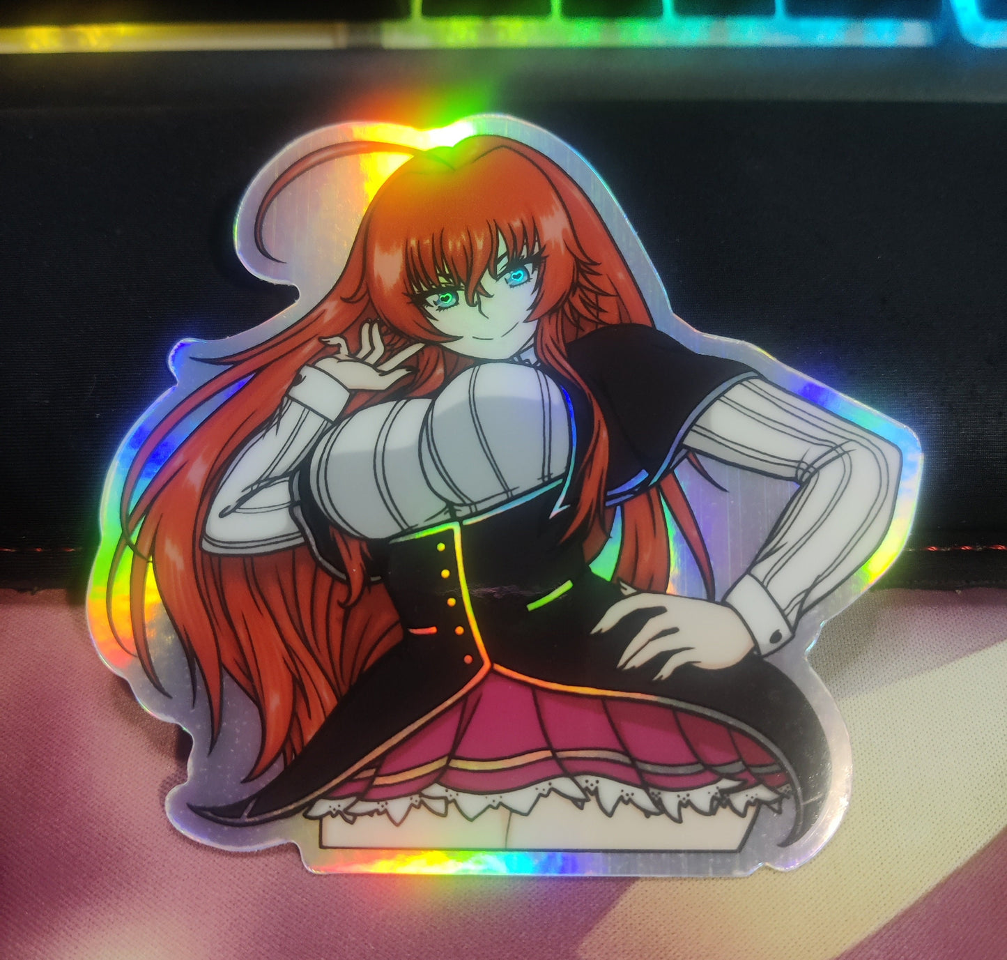 Highschool DxD Rias Gremory School Uniform and Swimsuit Holographic Waterproof Sticker