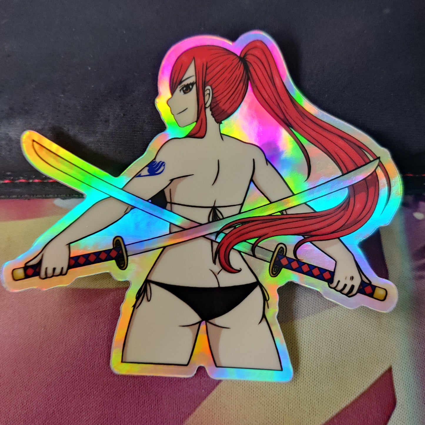 Erza Scarlet Holographic Waterproof Sticker