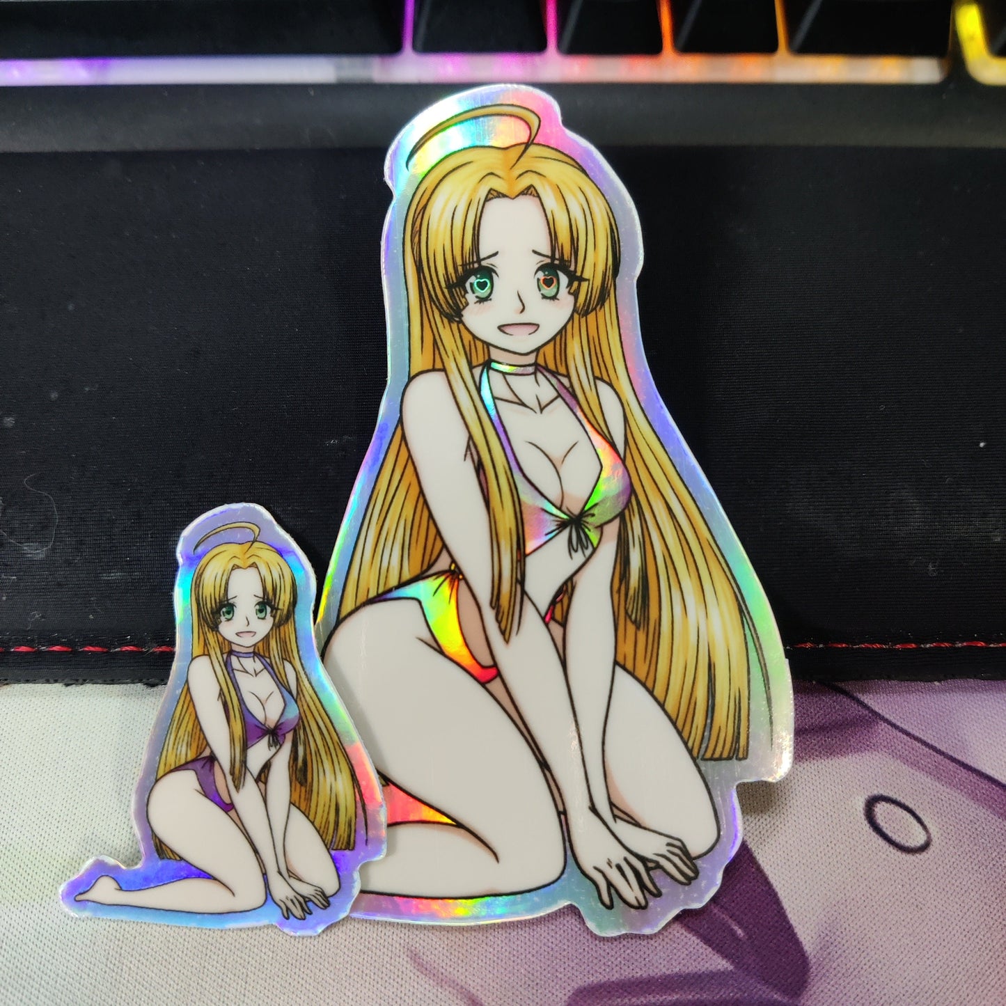Highschool DxD Asia Argento School Uniform and Swimsuit Holographic Waterproof Sticker