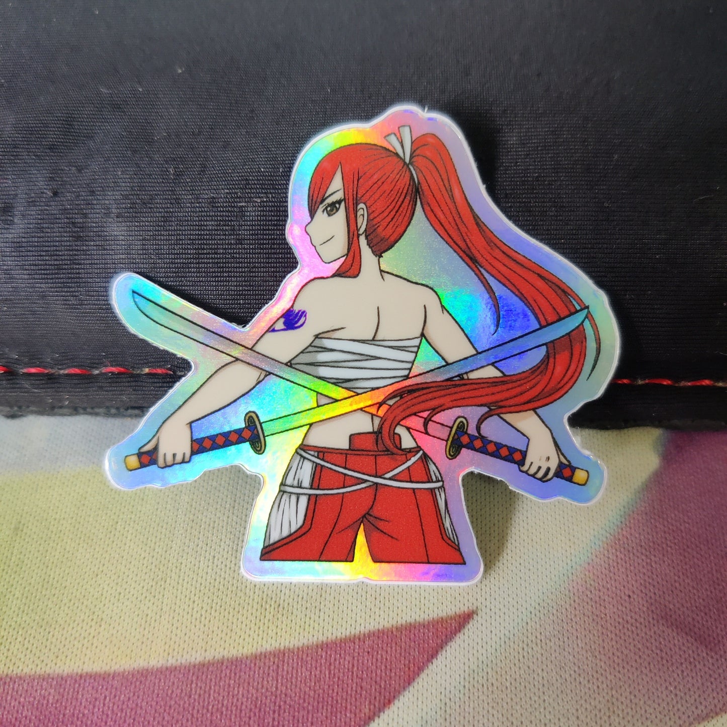 Erza Scarlet Holographic Waterproof Sticker