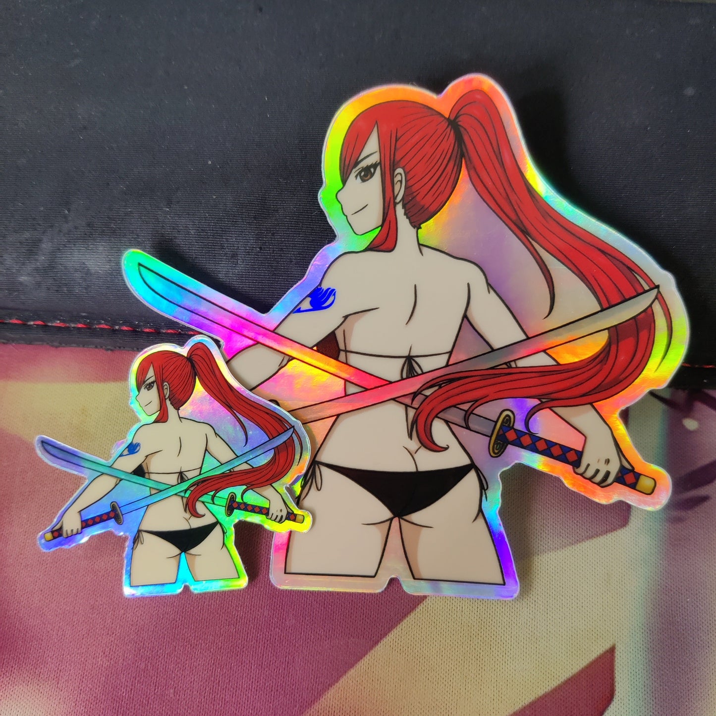 Erza Scarlet Holographic Waterproof Sticker