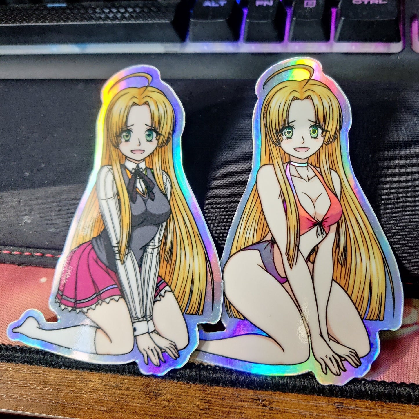 Highschool DxD Asia Argento School Uniform and Swimsuit Holographic Waterproof Sticker