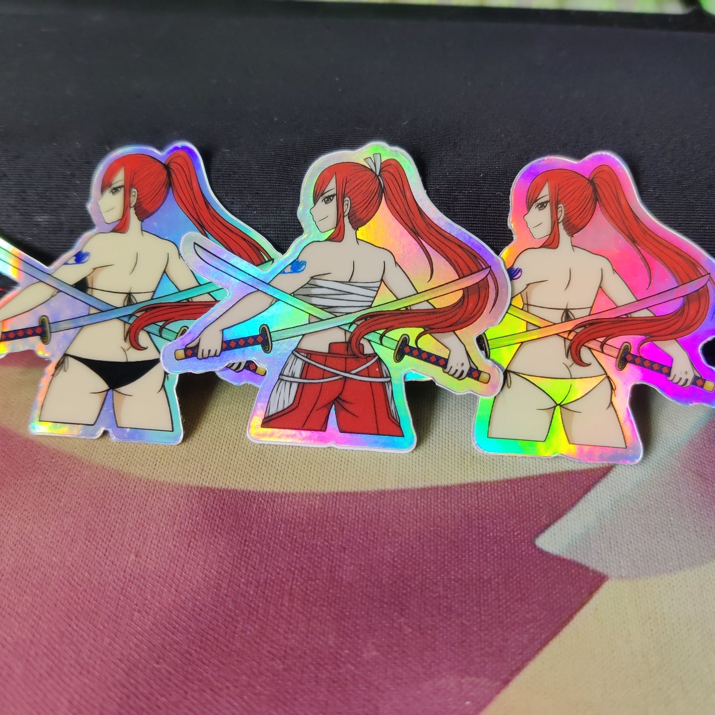 Erza Scarlet Holographic Waterproof Sticker