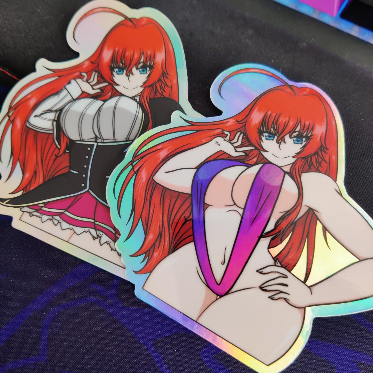 Highschool DxD Rias Gremory School Uniform and Swimsuit Holographic Waterproof Sticker