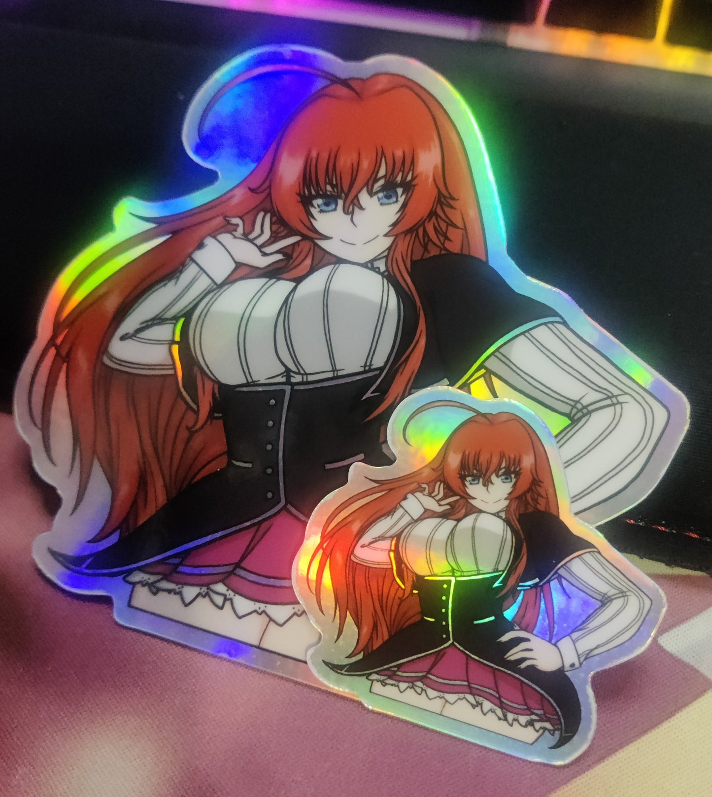 Highschool DxD Rias Gremory School Uniform and Swimsuit Holographic Waterproof Sticker