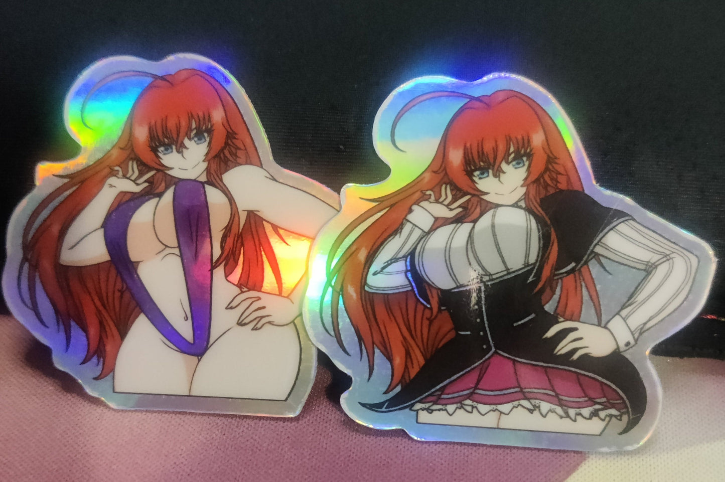 Highschool DxD Rias Gremory School Uniform and Swimsuit Holographic Waterproof Sticker