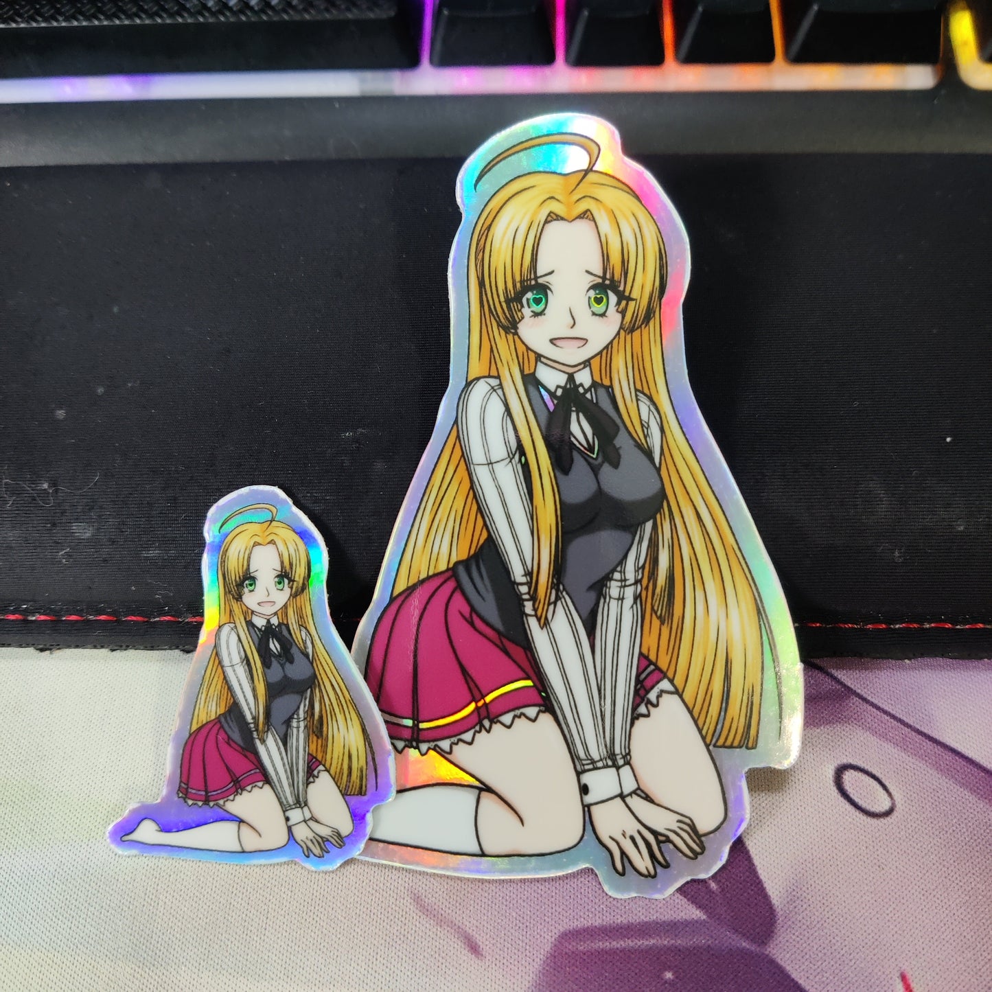 Highschool DxD Asia Argento School Uniform and Swimsuit Holographic Waterproof Sticker