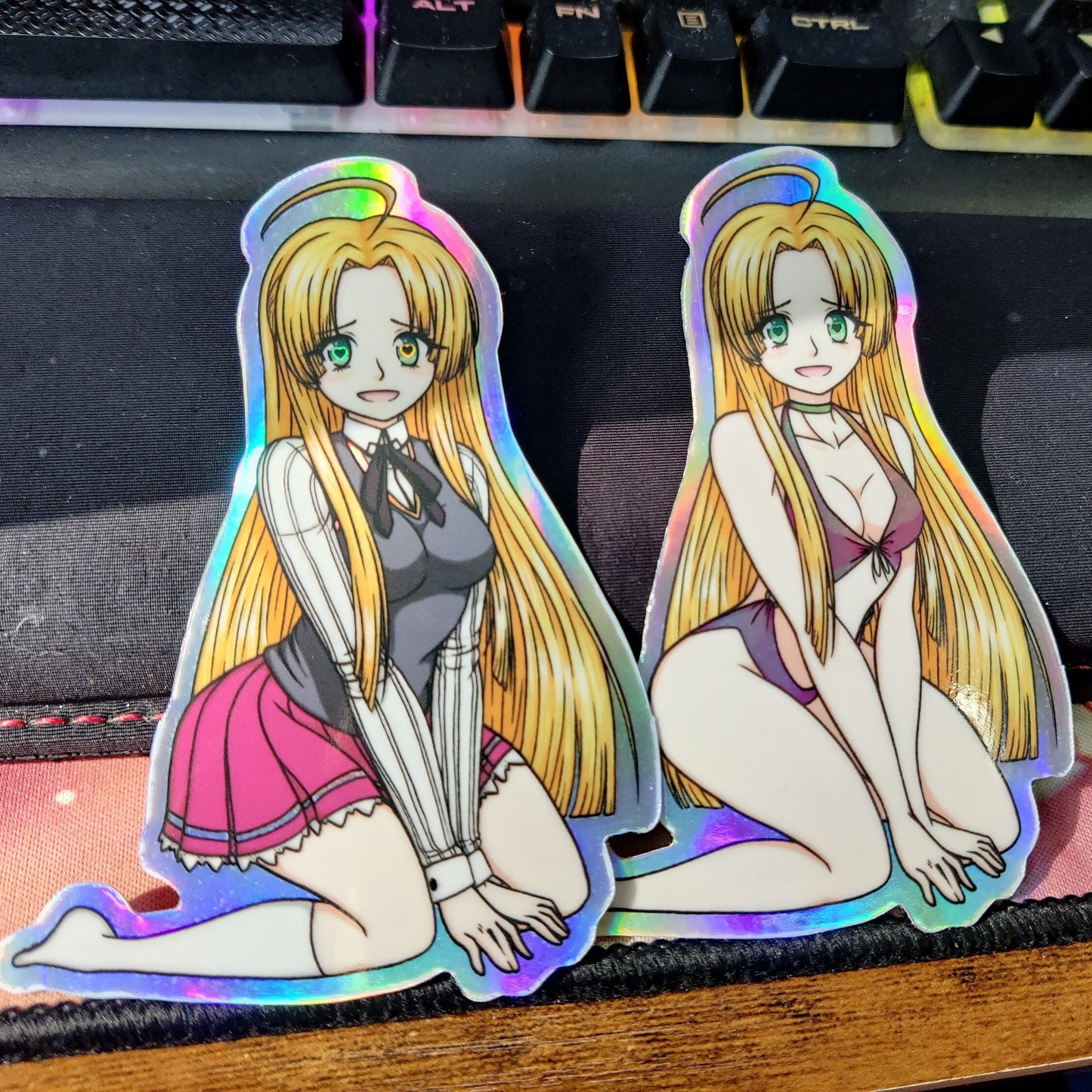 Highschool DxD Asia Argento School Uniform and Swimsuit Holographic Waterproof Sticker