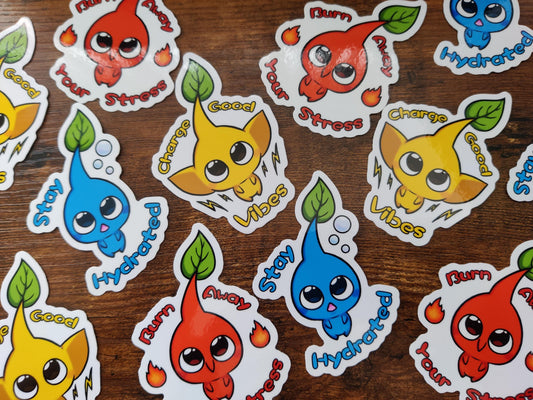 Pikmin Positive Quote Waterproof Vinyl Stickers