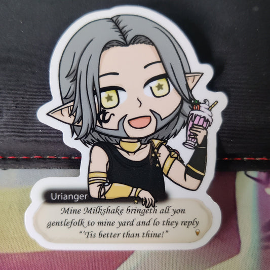 FFXIV Urianger Milkshakes Waterproof Vinyl Sticker