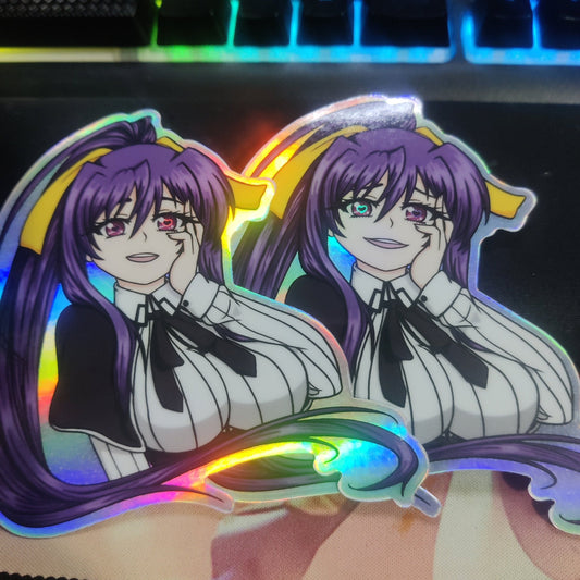 Akeno Himejima Holographic Waterproof Stickers
